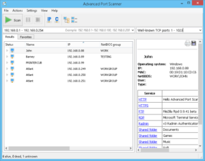 Advanced port scanner