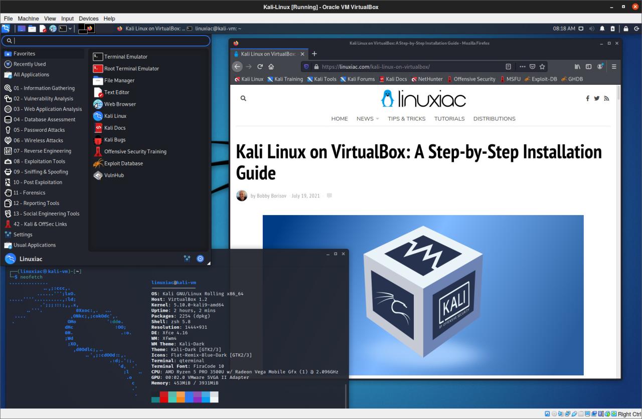 Kali linux virtualbox